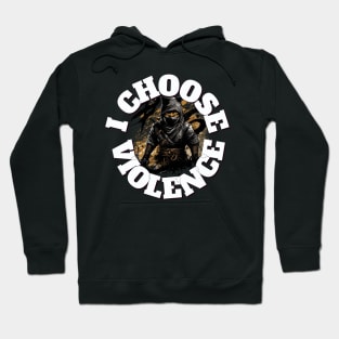 I Choose Violence ninja Cat Funny Hoodie